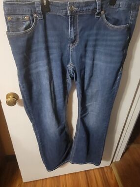 Jessica McClintock Women's Boot Cut Jeans in Medium Blue Denim